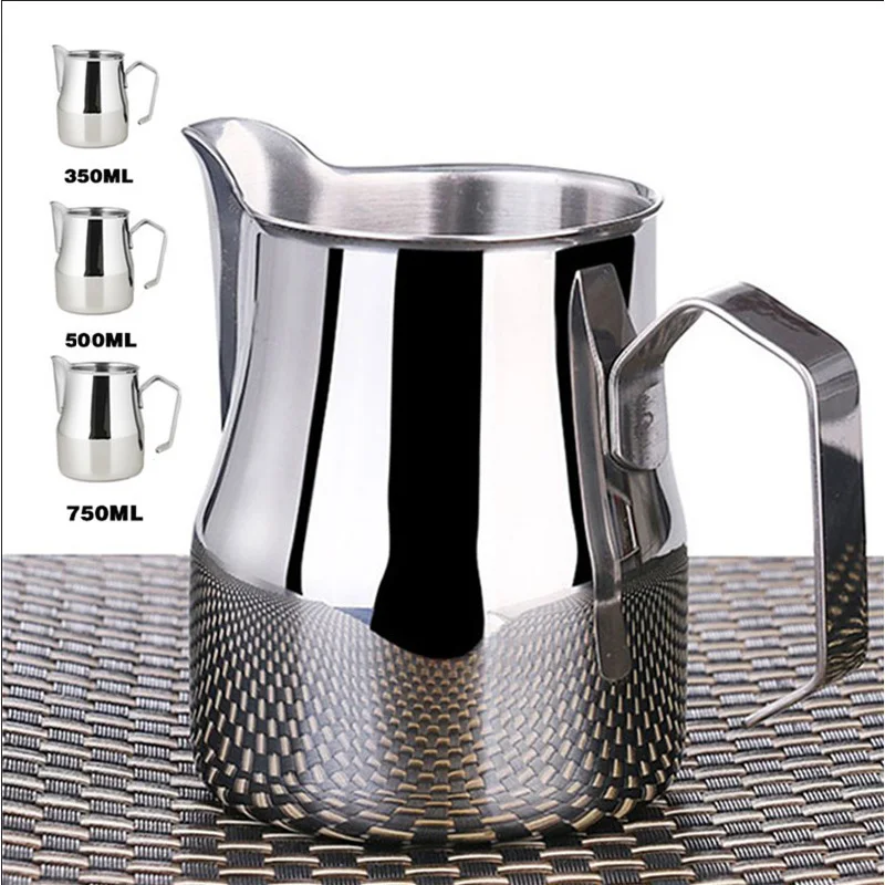 

Stainless Steel Milk Jug Espresso Cups Coffee Foamer Mugs Italian Latte Art ML Cup Pitcher 350/500/750 Frothing