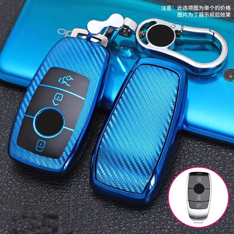 УГЛЕРОДНЫЙ Fbier TPU чехол для автомобильного ключа Mercedes Benz AMG 2016 2017 2018 E Class W213 E200L E260