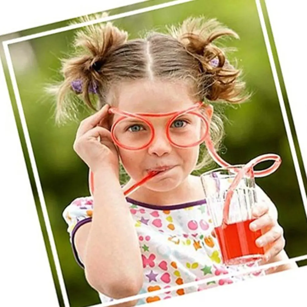 

Funny Soft Glasses Straw Unique Flexible Drinking Tube Kids Party Accessories