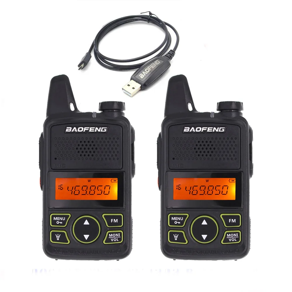 2 шт BAOFENG BF-T1 UHF 400-470MHZ мини Портативное двухстороннее радио BFT1 портативный приемопередатчик размера - Цвет: BF-T1-2pcs-USB