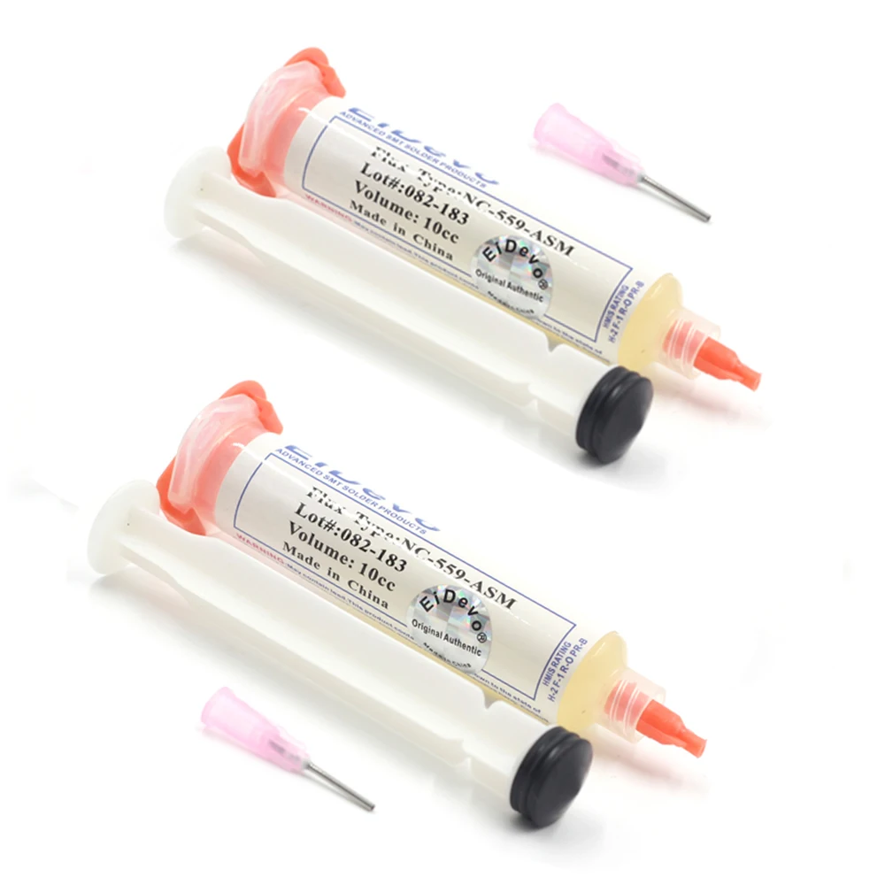 2pieces Припой флюс паста 559 10cc NC-559-ASM-UV флюс паста без свинца припой паста припой флюс+ иглы - Цвет: 2pieces