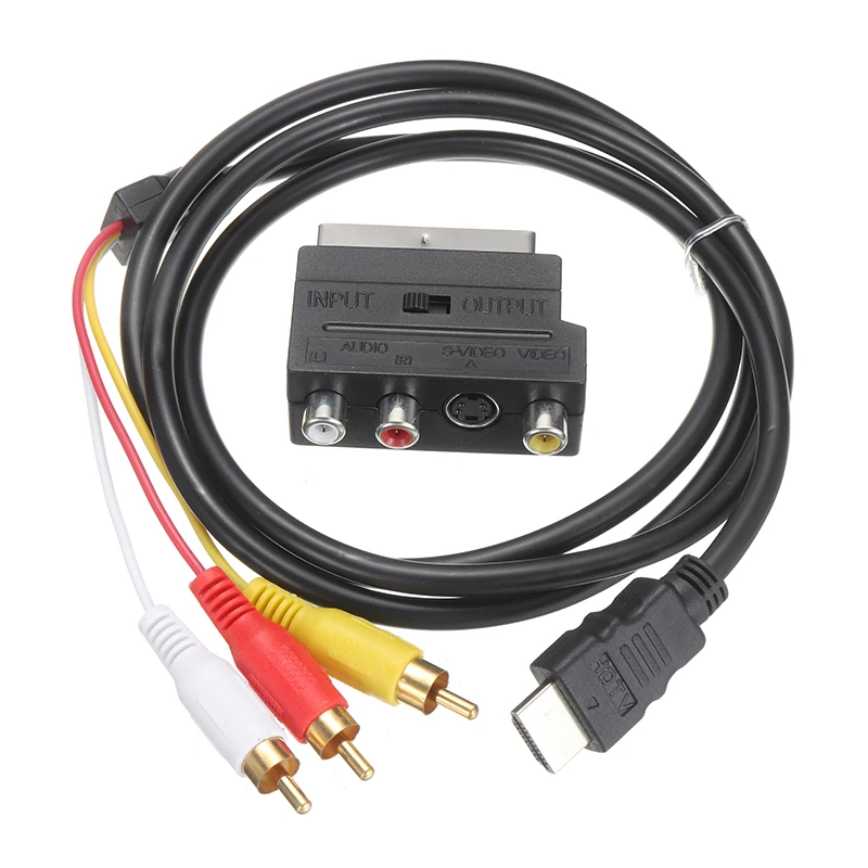 Кабель onbian HDMI HD для 3RCA аудио кабель с SCART 2 в 1 адаптер 5 метров проектора/DVD/ТВ