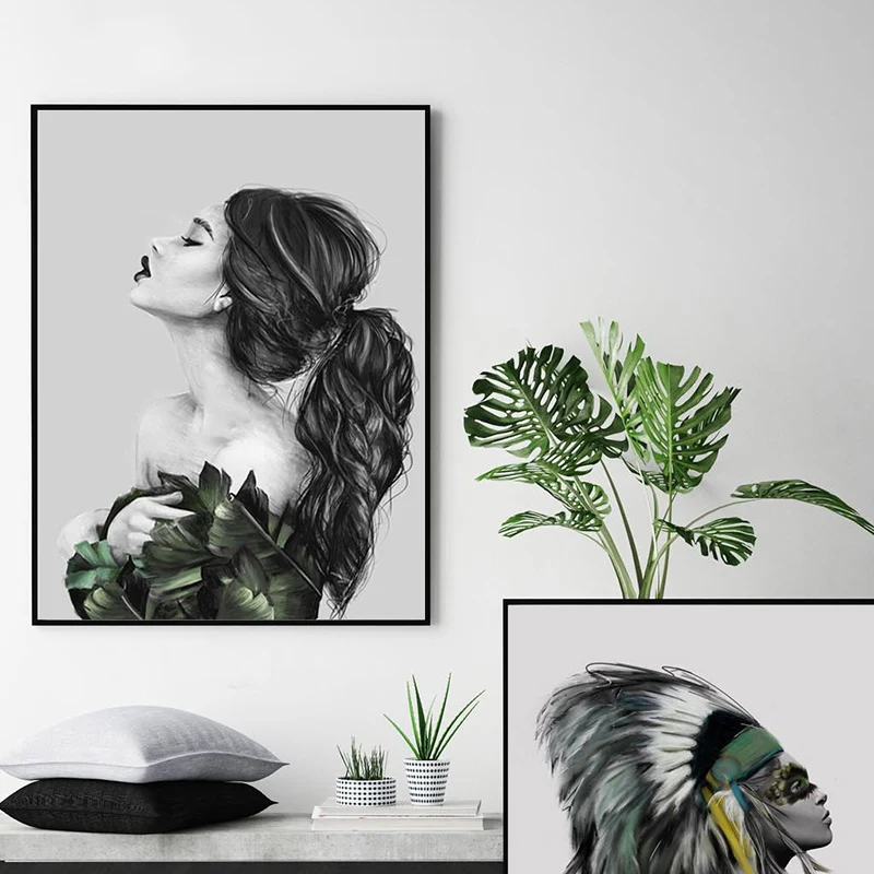 Nordic Европейская мода для девочек Современная декоративная картина