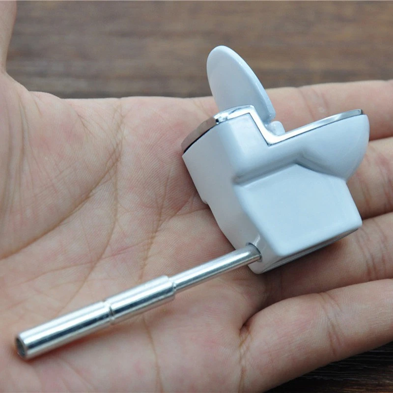 

Mini Toilet Metal Pipe Smoking Pipe Tobacco Pipe Cigarette Accessory (white)