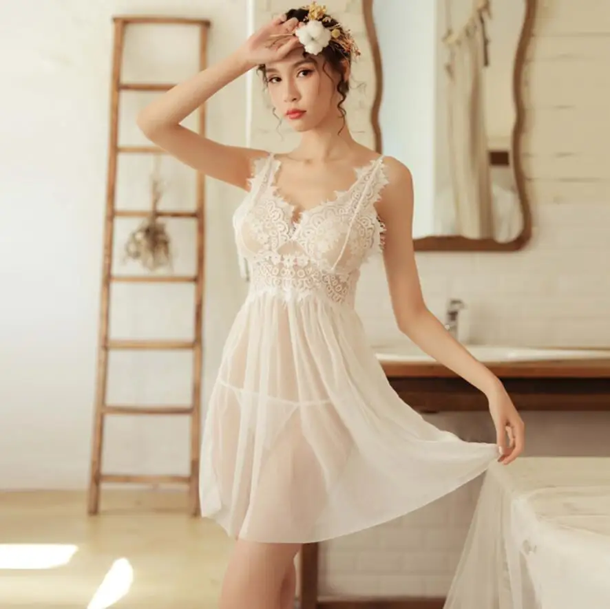 Женская ночная рубашка кружевная во французском стиле медовый месяц | одежда