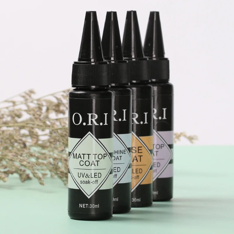 

O.R.I 30ml Nail Art Soak Off UV LED Gel Nail Polish Super Shine No Wipe Tempered Top Base Coat Matte Top Coat Primer