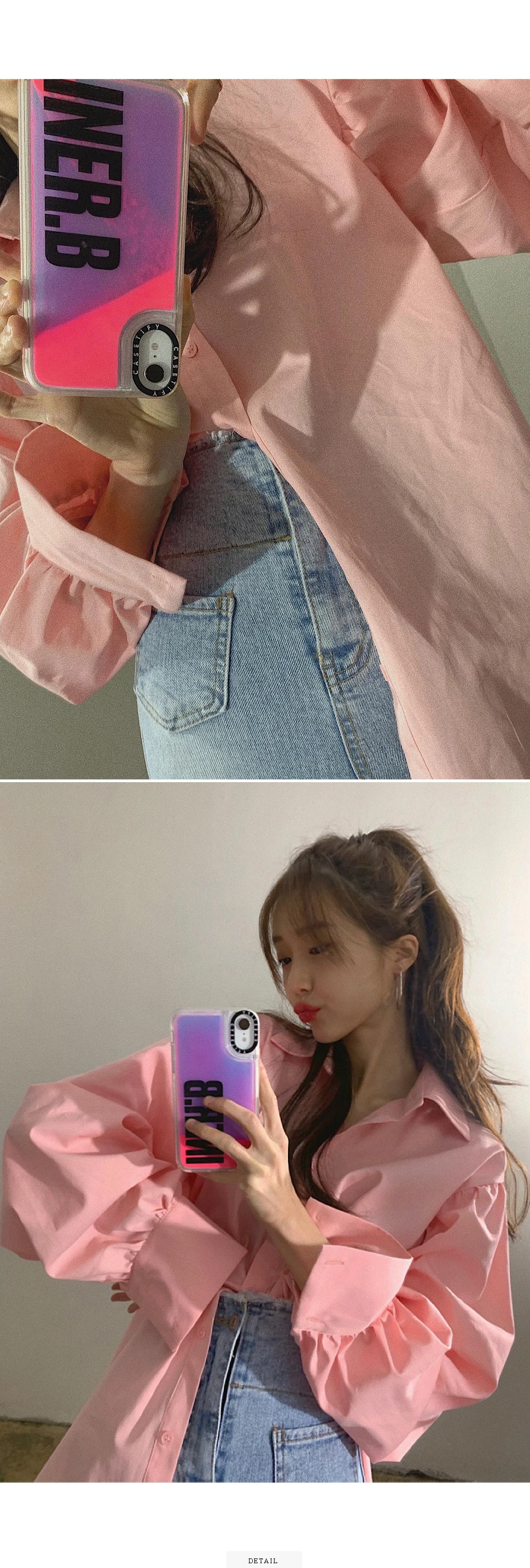 

Korean Chic All-match Lantern Sleeve Full Solid Single-Breasted Turn Down Collar Base Shirt Womens Tops and Blouses P522