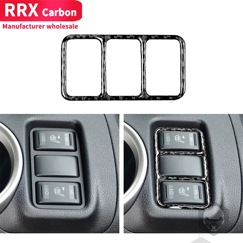 

RRX for Nissan 370Z Z34 2009-2021 Car Center Console Panel Heating button Cover Trim Carbon Fiber StickerCar Accessories