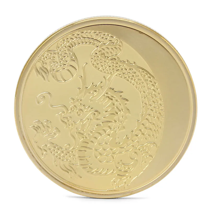 Позолоченный российский лунный Зодиак дракон памятные монеты домашний