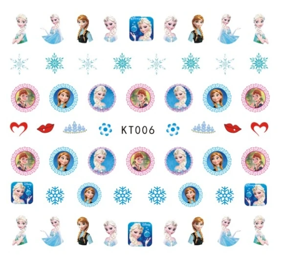 Новинка 5 листов 15 видов детские наклейки для ногтей Холодное сердце дизайн
