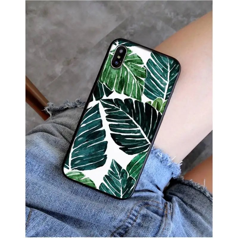 Чехол для телефона YNDFCNB с листьями пальмы растениями цветами iphone 11 Pro Max X XS MAX 6 6s 7 8