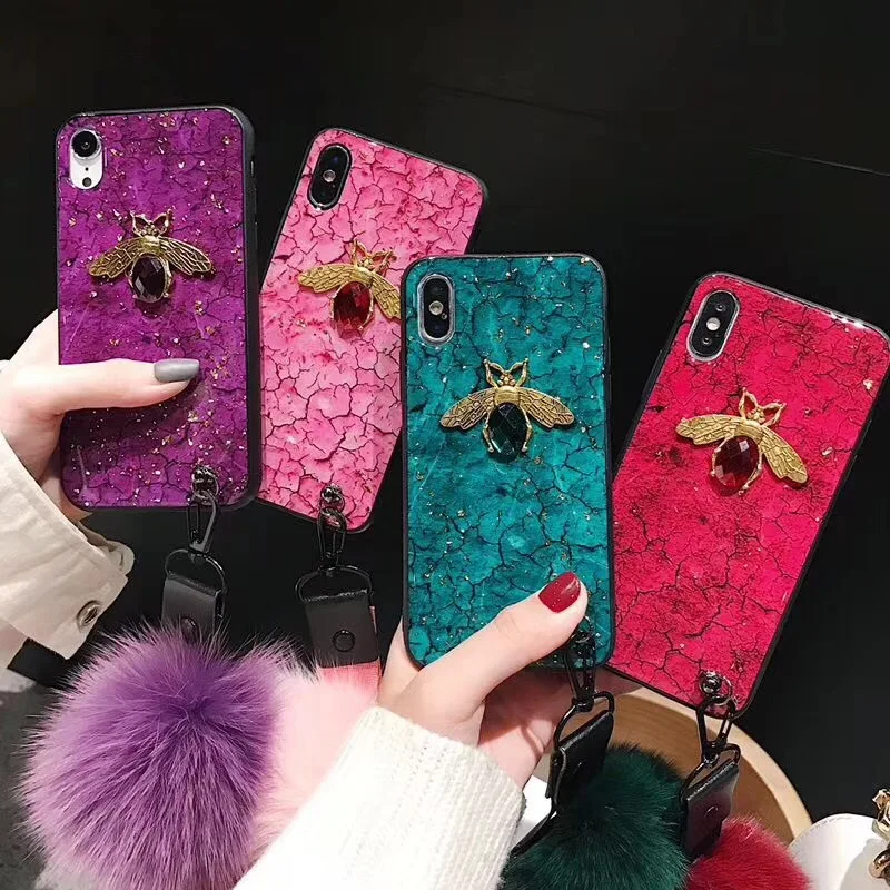 Роскошный блестящий чехол для телефона с Пчелой iPhone 12 Mini 11 Pro Max XR XS MAX X 8 7 6 6S Plus SE 2020