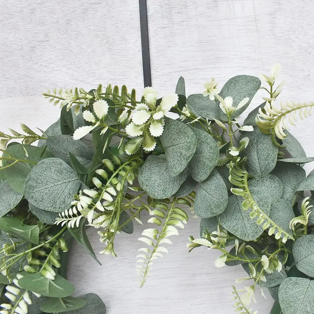 

Eucalyptus Wreath Artificial Plants for Background Wall Window Wedding Party Decorative Supplies Gifts Diy Home Decoration