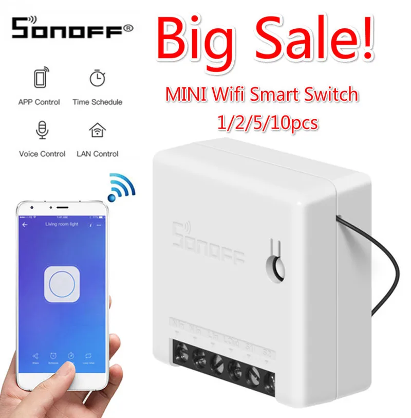 

SONOFF Mini R2 DIY Two Way Smart Switch Automation Voice Remote Control Wifi Switch Relay Module Work With Alexa Google Home