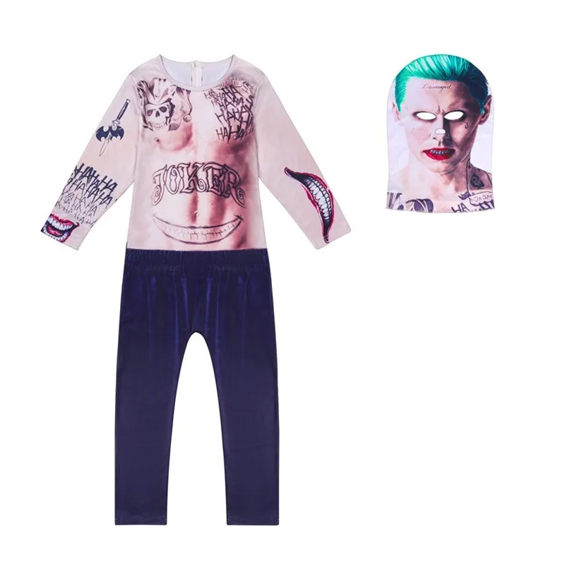 Отряд Самоубийц костюм тату Детский комбинезон с маской персонализированный