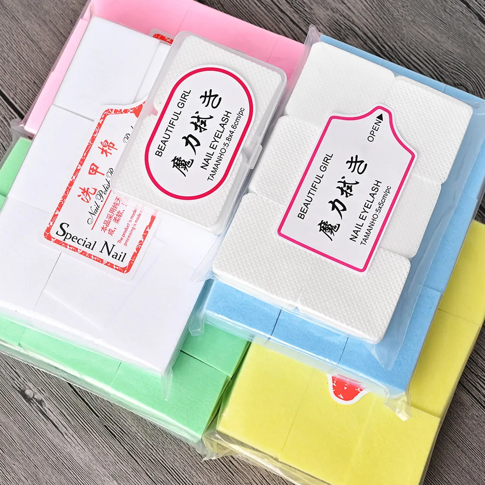 

600pcs/Lot Nail Lint-Free Paper Cotton Fiber Tissue 5colors Nails Art Cleanin Cleaner Pad Polish Cotton Remover Sheet Wiper C#13