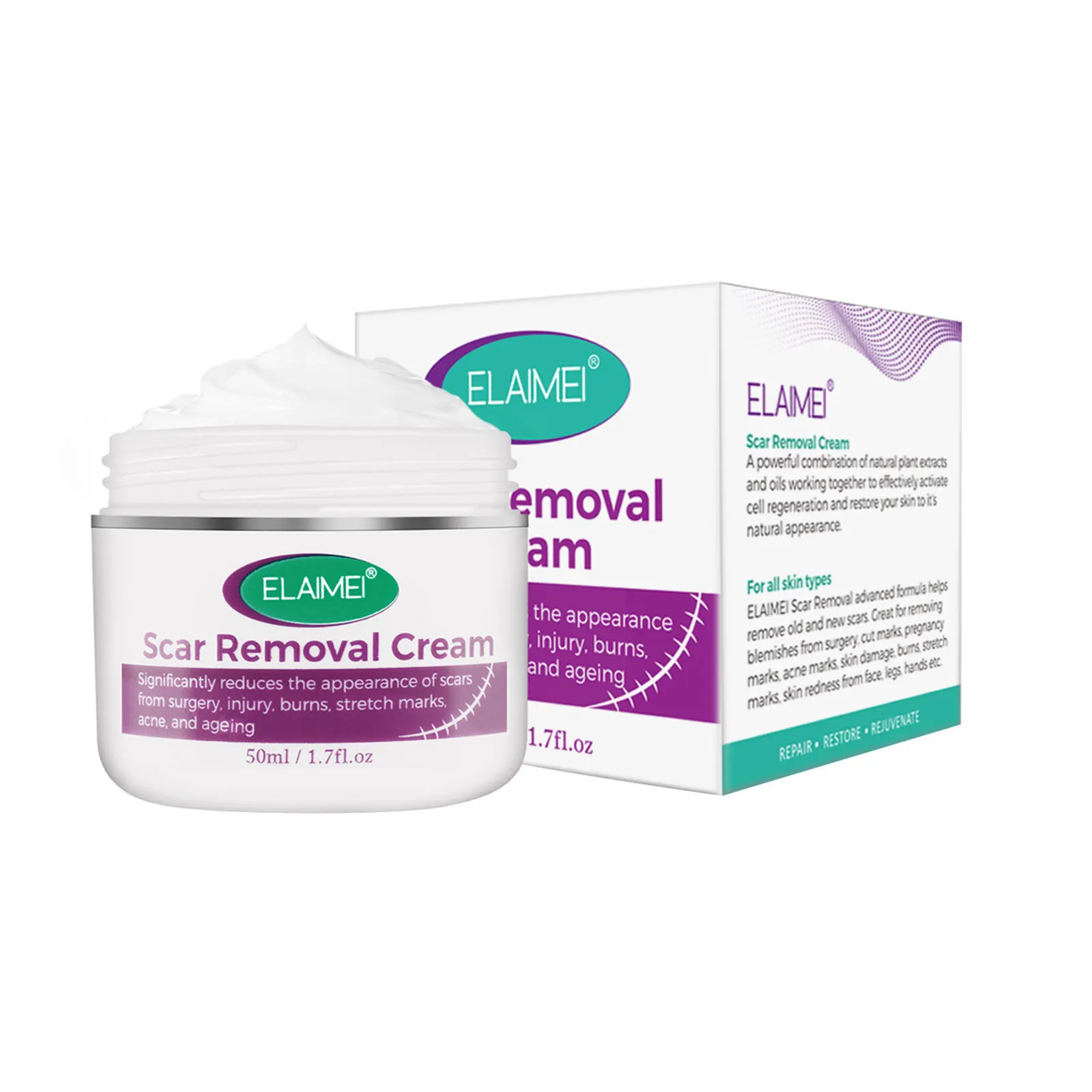 

ELAIMEI Acne Scar Removal Cream Skin Repair Cream Treatment Facial Acne Stretch Marks Whitening Moisturizing Cream Skin Care