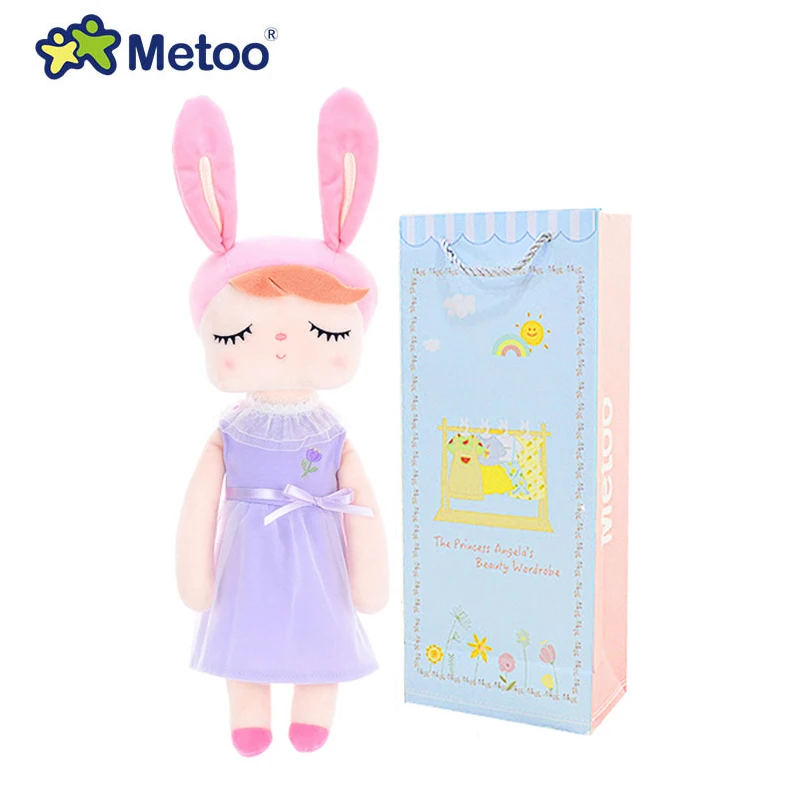 913-17 Кукла Metoo, плюшевые игрушки для девочек, милые Мультяшные фрукты, кролик Анжела, мягкие животные для детей, оригинальная коробка - Цвет: 913-17