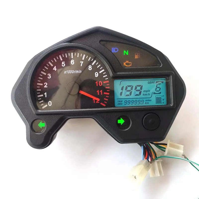 

Universal Motorcycle LED Speedometer Digital Backlight Waterproof Odometer Tachometer For Single Cylinder Can Adjust 7 Colors