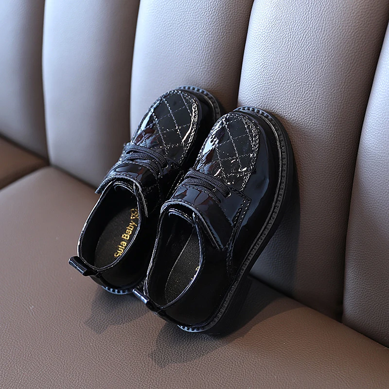 

JY Children's Shoes Boys Gentleman Leather Students Party Performance Black 375 26-35 TB02