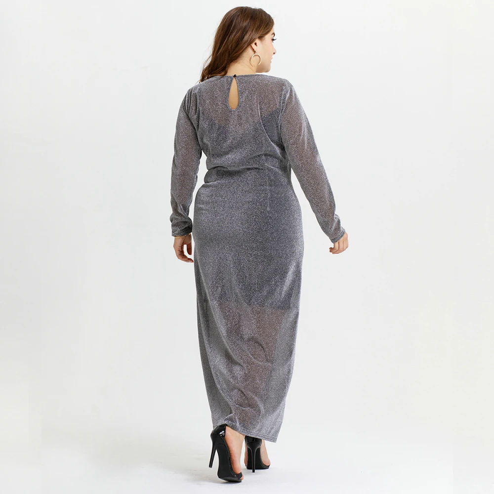 Женское Трикотажное вечернее платье большого размера яркое шелковое