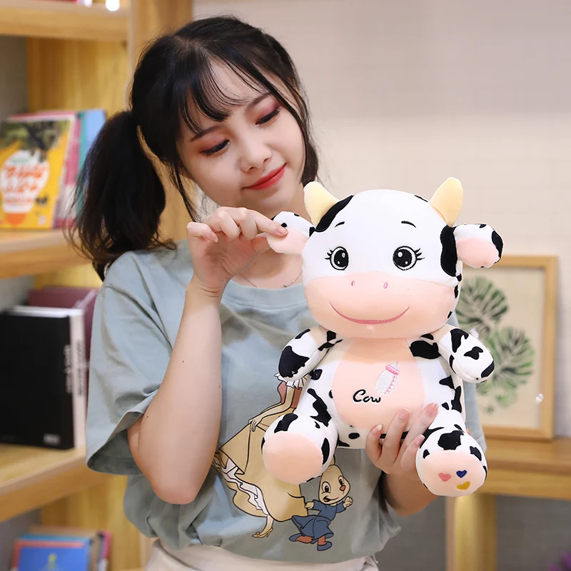 

New Nice Kawaii Cow Plush Stuffed Dolls Cute Mother&Baby Milk Cattle Plush Toys Soft Nap Pillow Creativity Cartoon Birthday Gift