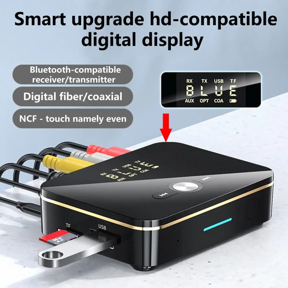

Bluetooth-compatible 5.0 Adapter FM Stereo AUX 3.5mm Jack NFC Wireless Audio Receiver Transmitter for TV