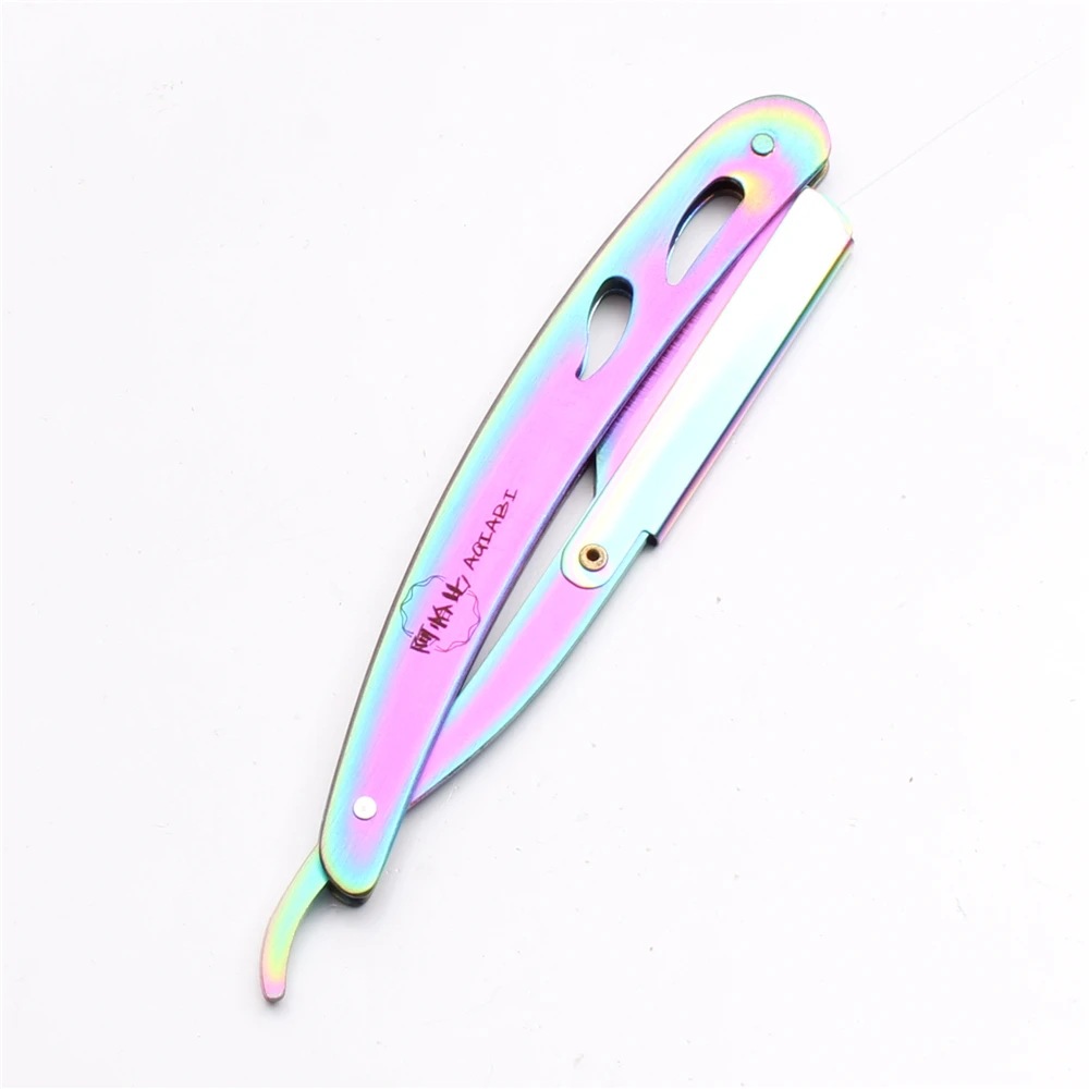 100 шт. бренд AQIABI Профессиональный парикмахерский стальной складной нож для