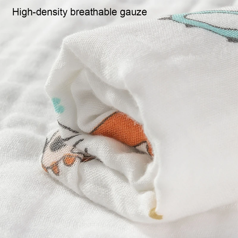 Детское летнее хлопковое муслиновое одеяло с мультяшным принтом банное