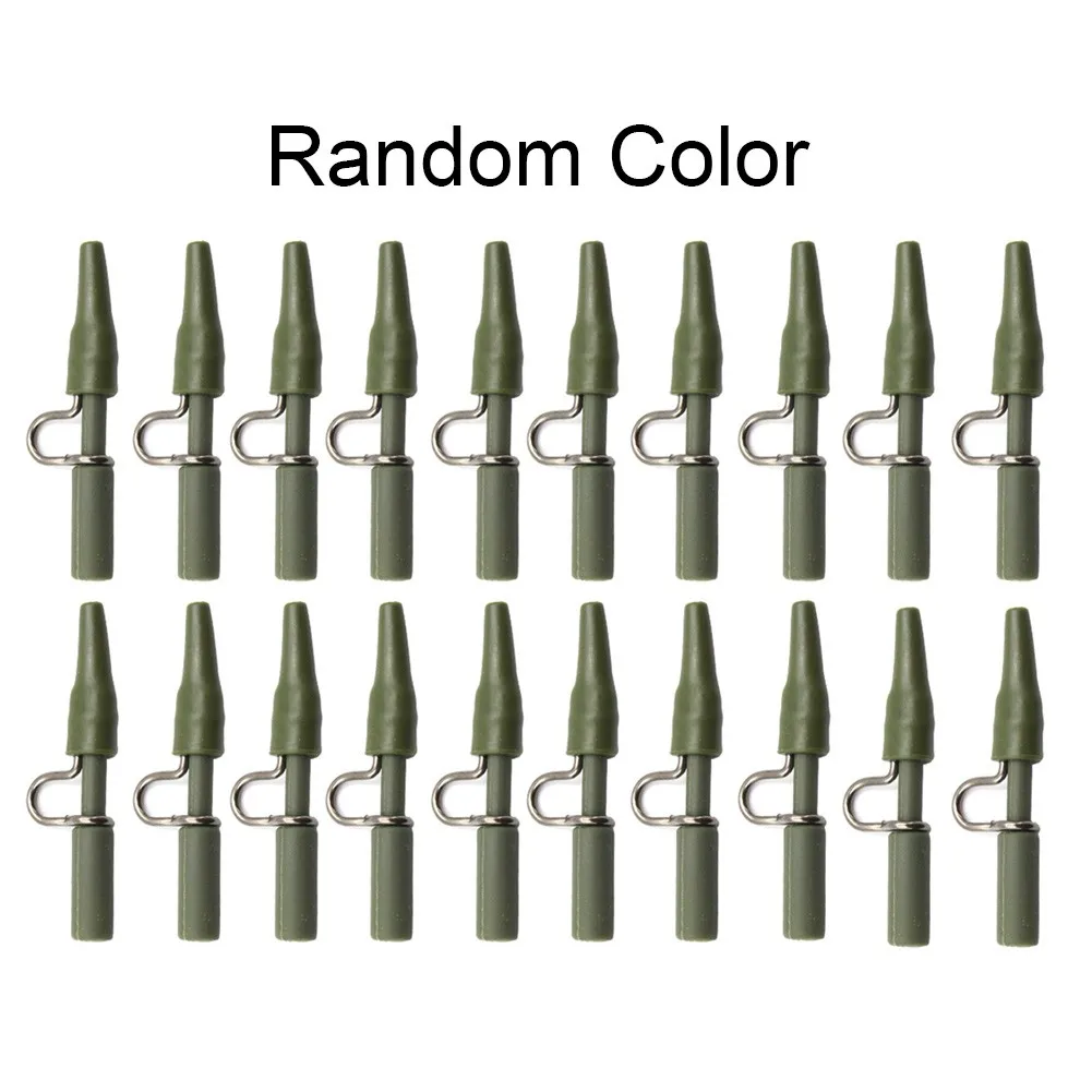 

20pcs Quick Change Safety Lead Clip & Tail Rubbers Cone Carp Fishing Tackle Kits Wire Holder Gadgets Fixed Fastening Fish Line