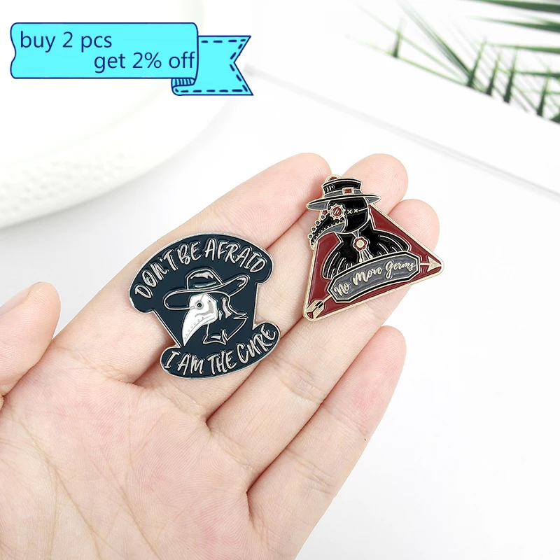 Эмалированная брошь в темном стиле панк Чумного доктора ворона мультяшный