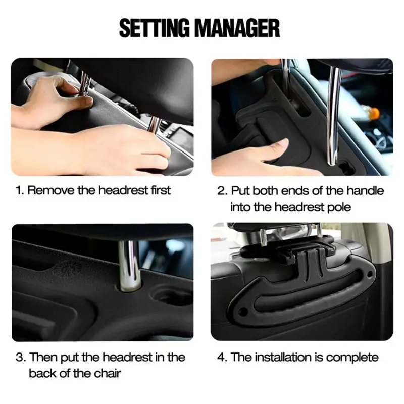 ONEWELL Car Back Seat Headrest Hanger Travel Vehicle Jacket Suit Coat Accessories|Клипсы и зажимы для авто| |