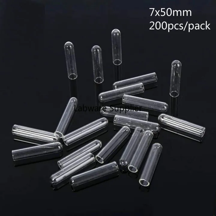 200 шт./лот 7x50 мм мини прозрачная стеклянная ферментационная трубка Duchenne для
