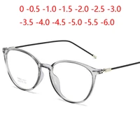 transparent gray oval nearsighted glasses ultralight tr90 steel wire leg prescription eyeglasses diopter 0 0 5 1 0 to 6 0