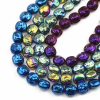 20pcs lion head shape hematite natural stone 10mm bluegreenpurple loose spacer beads for jewelry making diy bracelets pendant