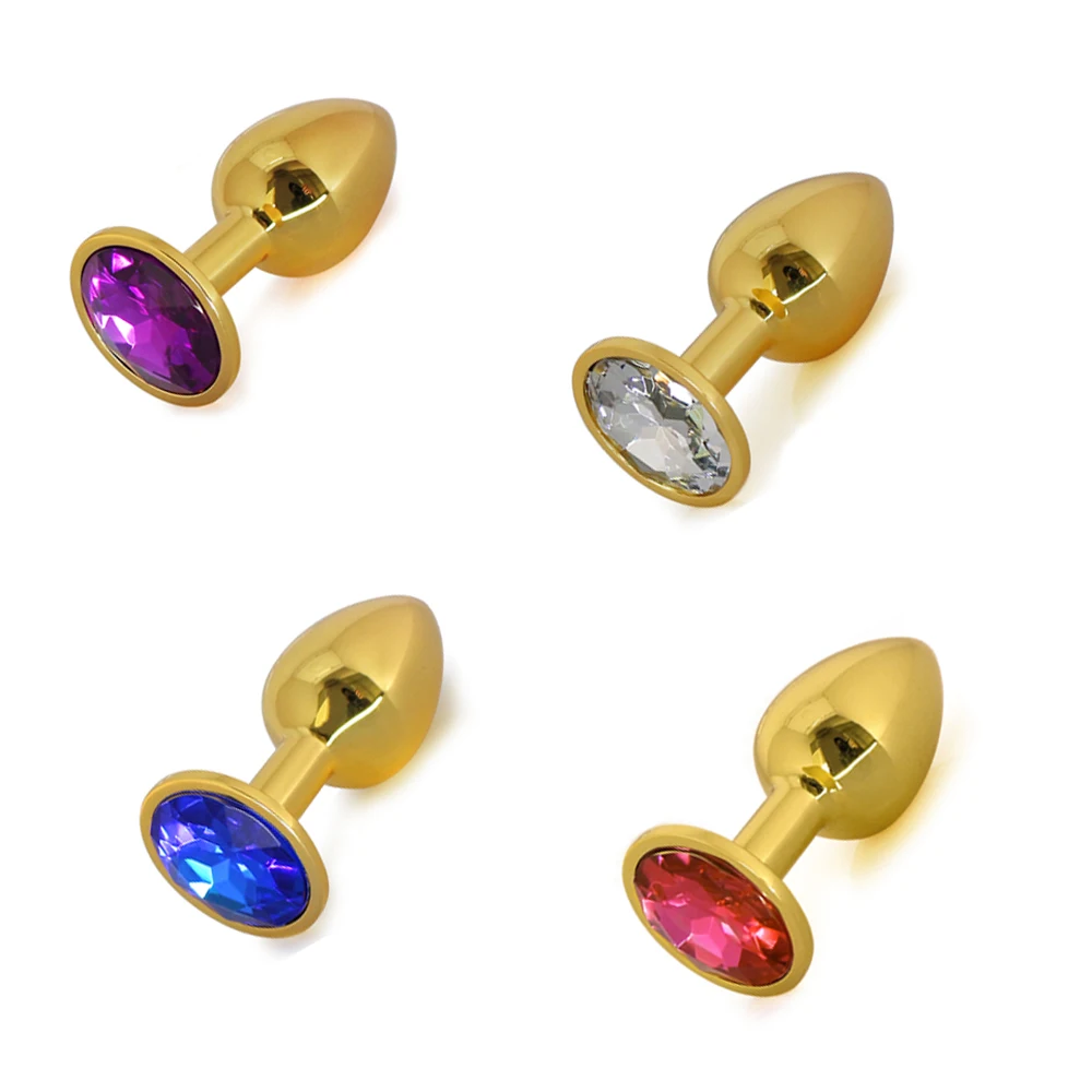 Золотая Анальная пробка магазин секс игрушек из нержавеющей стали гладкая хвост