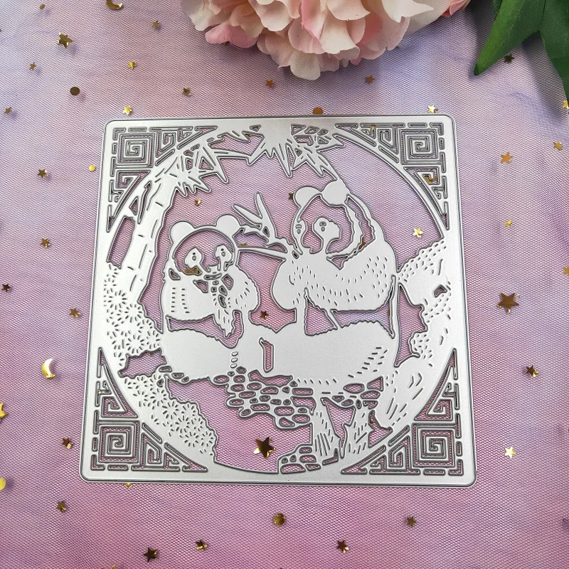 Две панды металлические Вырубные штампы 2019 Новинка Сделай Сам штамп для