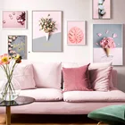Розовый цветок Роза монстера Сладкая трубка HD настенная живопись на холсте скандинавские плакаты и принты настенные картины для декора гостиной