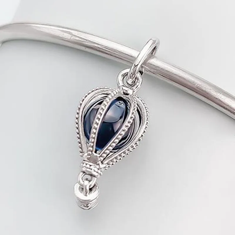 

100% 925 Sterling Silver Charm Innovative Blue Balloon Pendant Fit Pandora Women Bracelet & Necklace Diy Jewelry