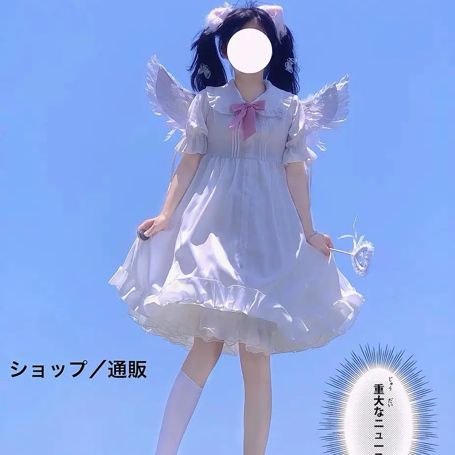 Платье в стиле &quotЛолита&quot сверхмягкое нежное белое светлосветильник легкое для