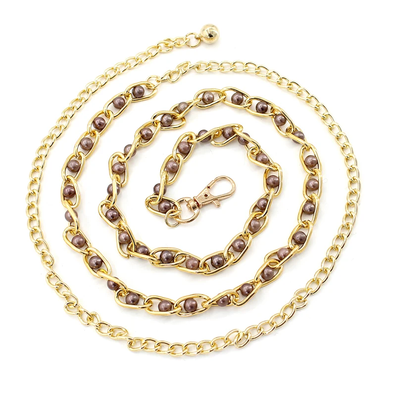 

Fashion Imitation Pearl Beads Thin Waist Chain Belt Women Waistband Strap Dress Accessories 9 Colors