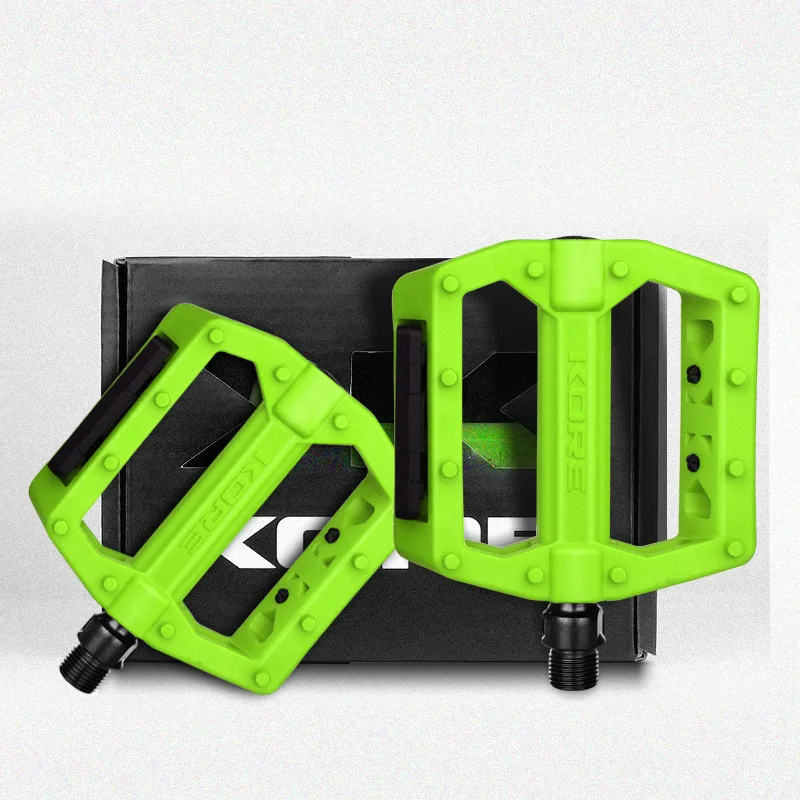 

Ультралегкие педали для горного велосипеда, широкие Нескользящие Прочные подшипники из нейлонового волокна, с плоскими ножками, для горног...