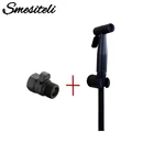 Современный матовый черный ручной комплект для биде Smesiteli Sus304, Shattaf, душ для ванны + прочный латунный регулирующий клапан для воды, запорный клапан