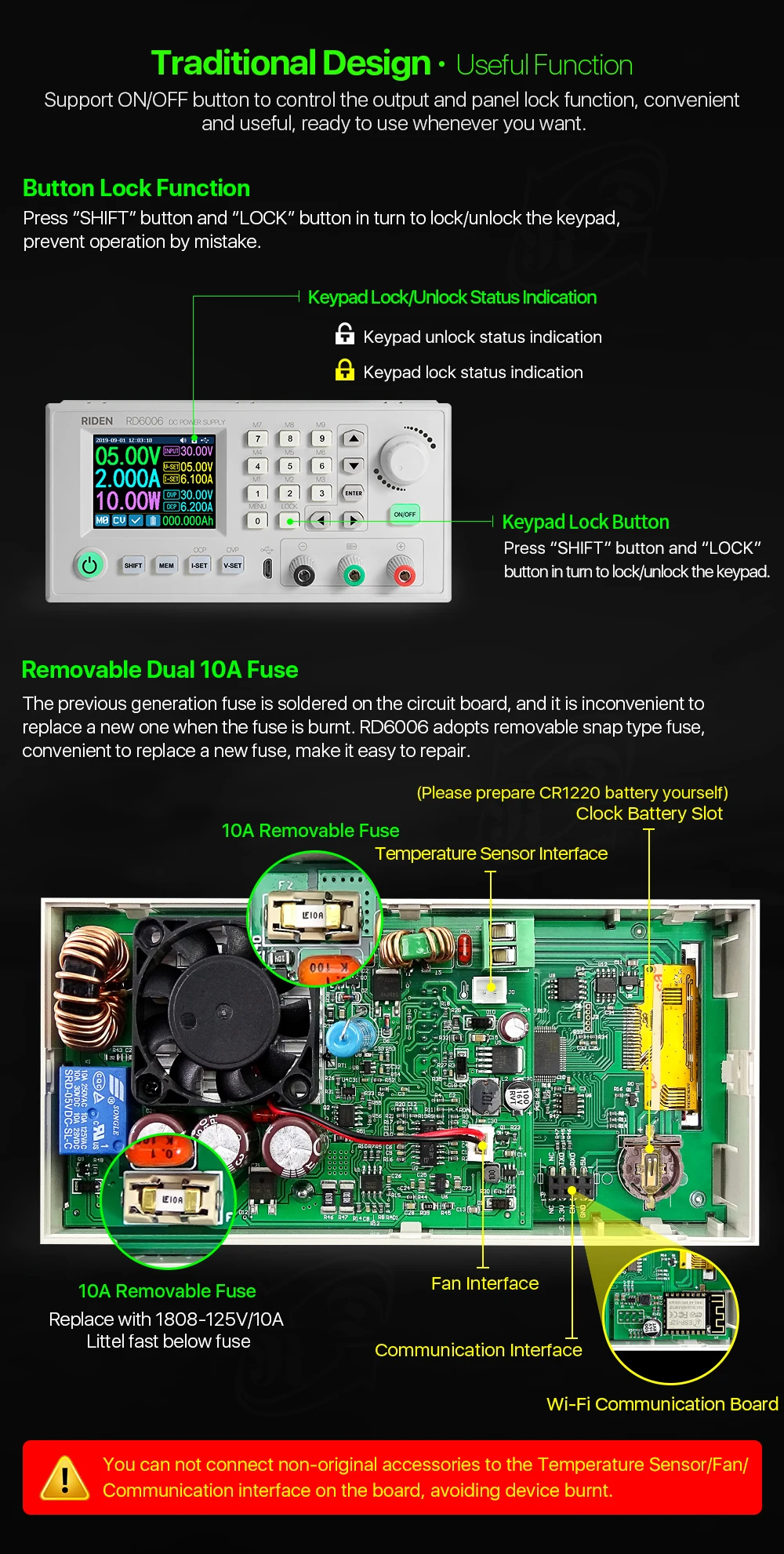 RD S06A RD6006 RD6006W USB Wi-Fi, DC-DC Напряжение текущий понижающий Питание понижающий Напряжение конвертер Вольтметр 60V 6A