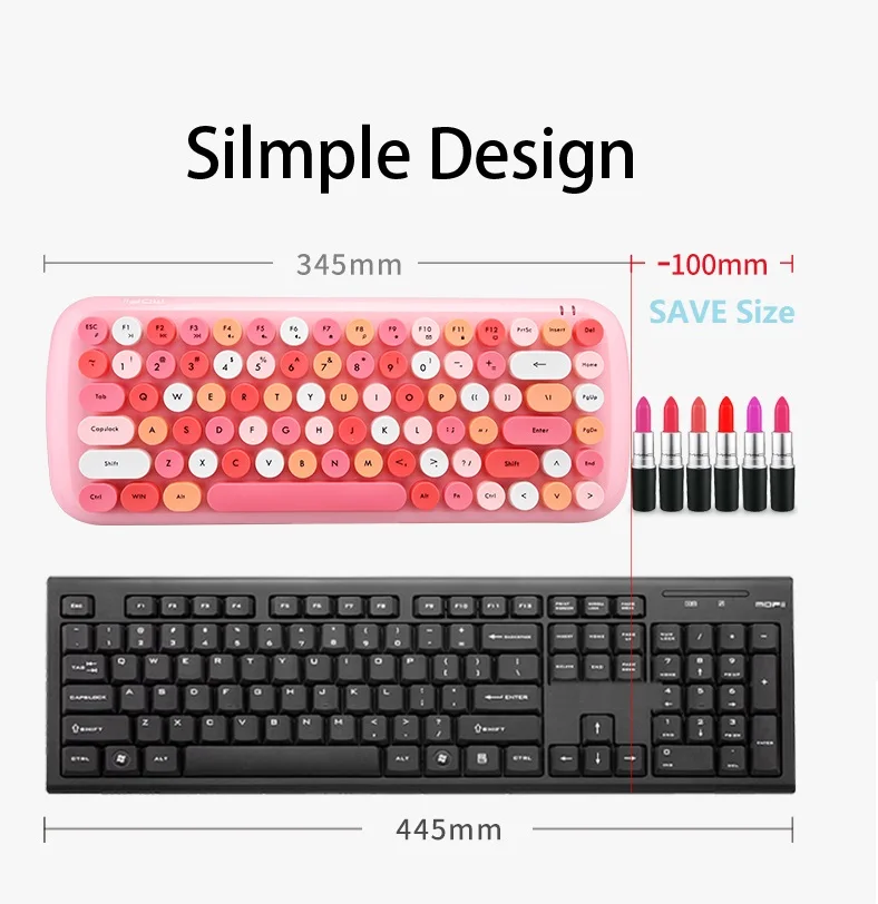 

MOFII Mini 2.4Ghz Wireless Keyboard and Mouse Set + Numeric Keypad Round Keycap Mixed Color Wireless Combo for Notebook Laptop