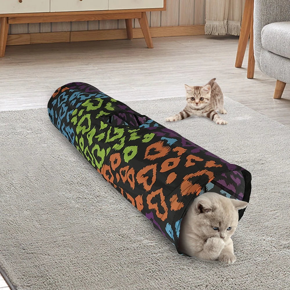 2 отверстия игрушки для кошек туннели игровые трубки складной котенок