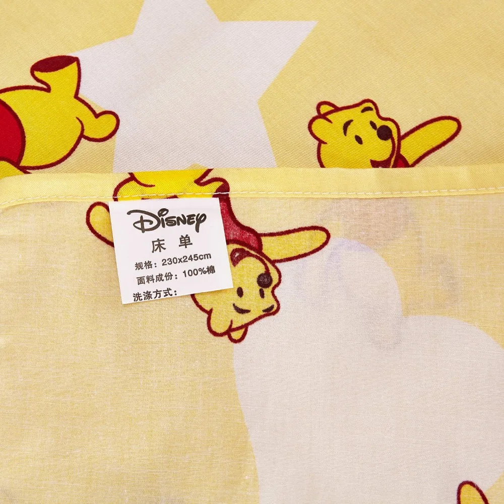 

Disney Winnie The Pooh Bedding Set for childen Bedroom Decor Cotton Bed Cover Bed Flat Sheet Pillow Case Twin Queen Size Bed set