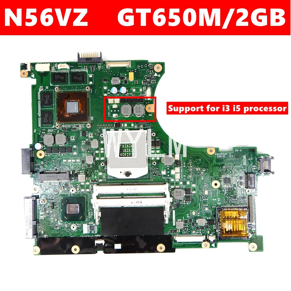 N56VZ материнская плата GT650M 2 Гб HM76 REV 3 для ASUS N56V N56VM N56VV N56VJ N56VB ноутбука 100%