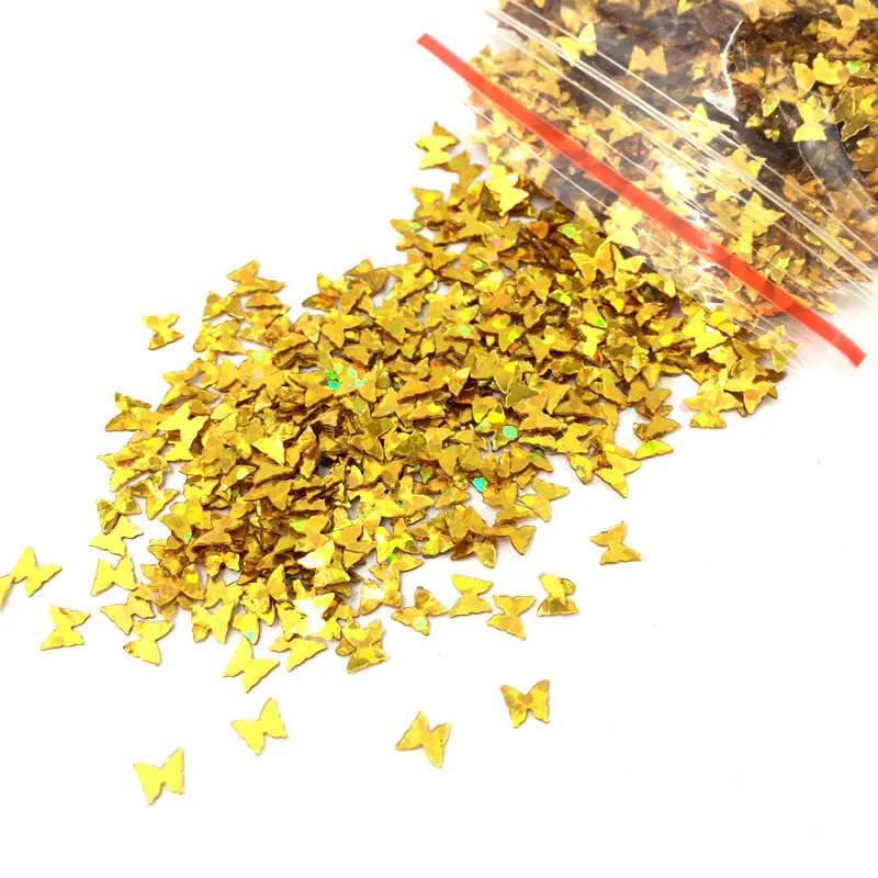 Блестки для ногтей в виде бабочки 3 упаковки | Дом и сад