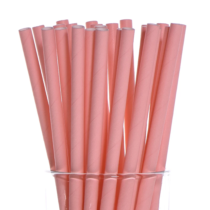 pure pink 25 шт eco-friendly зеленый бамбук бумажные, с пандой соломинки для дня рождения Свадебная вечеринка Baby Shower украшения событие для питьевой воды - Цвет: pure pink